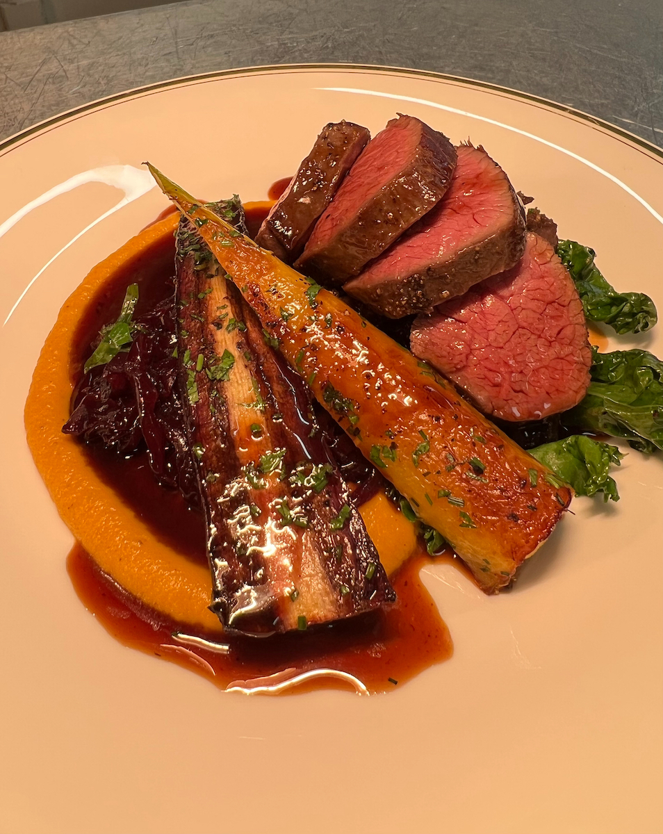 Roasted loin of venison