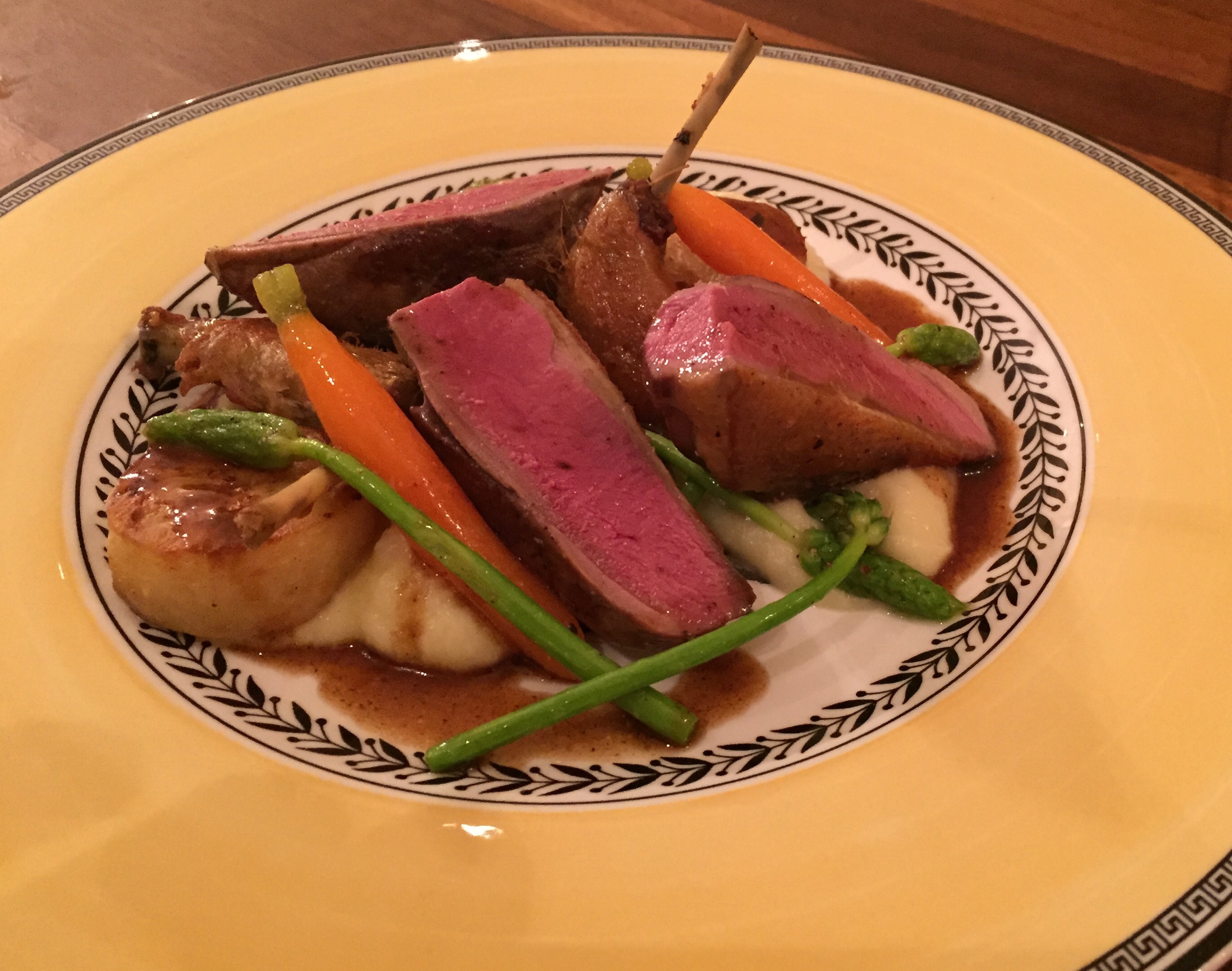 Squab pigeon & summer vegetables